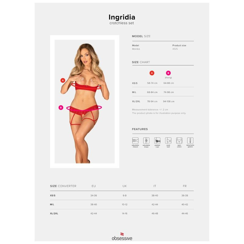 Ingridia Set Dos Piezas Crotchless Rojo