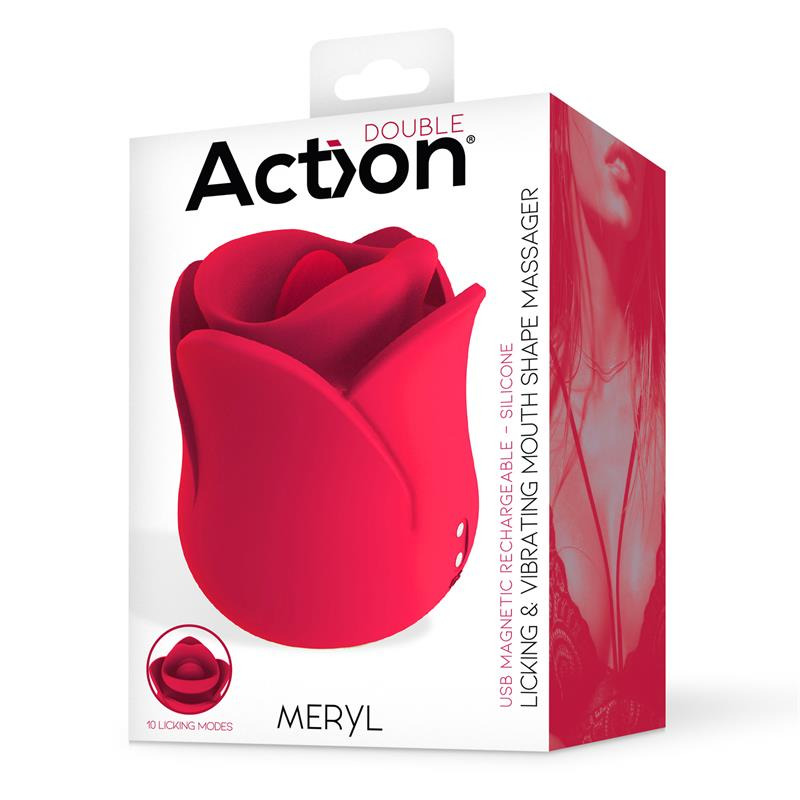 Meryl Estimulador Vibrador de Rosa con Lengua