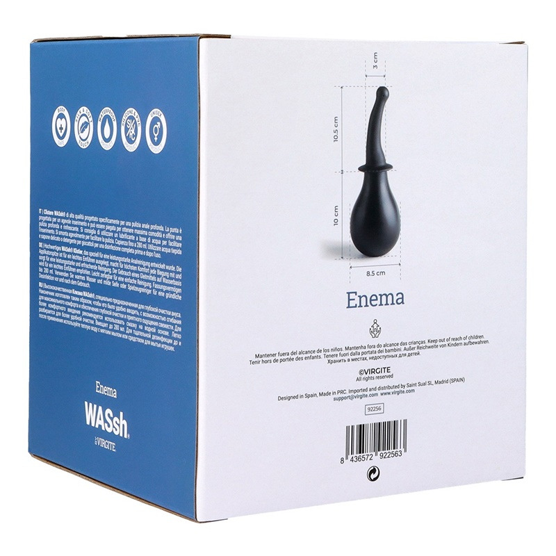 Enema Limpieza Anal Curva Negra 280 ml