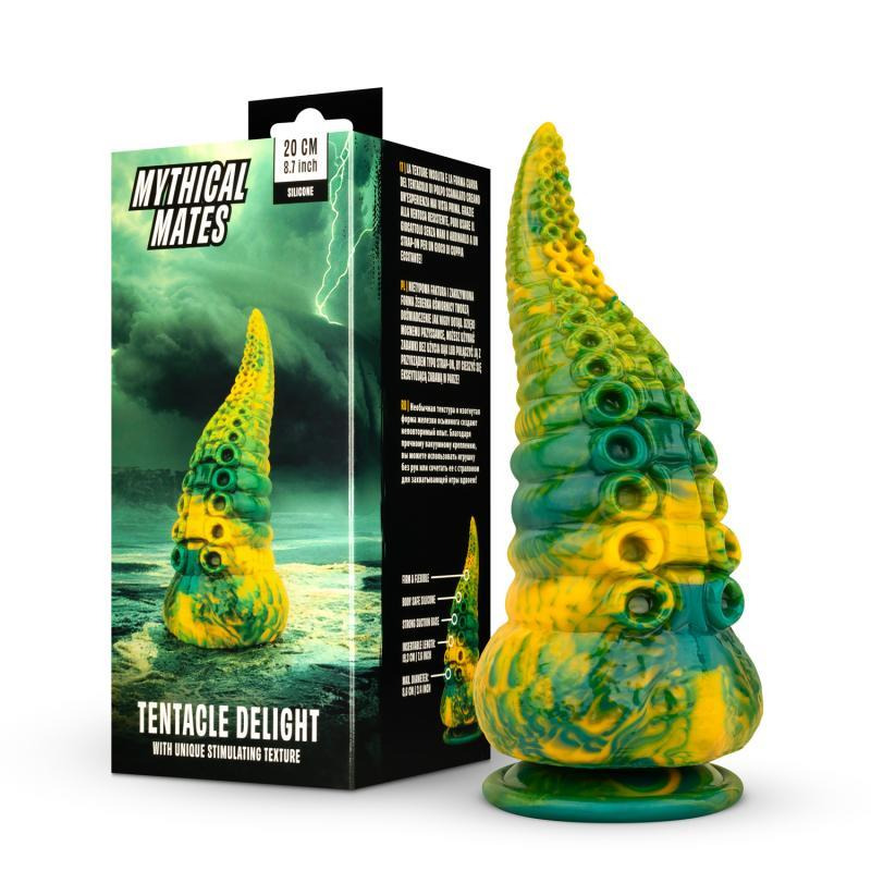 Dildo Tentacle Delight Verde y Amarillo 22,4 cm