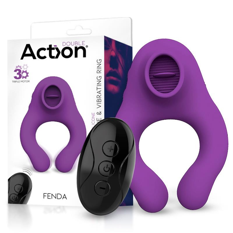 Fenda Anillo Vibrador con Lengua Estimulador y Control Remoto