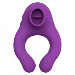 Fenda Anillo Vibrador con Lengua Estimulador y Control Remoto