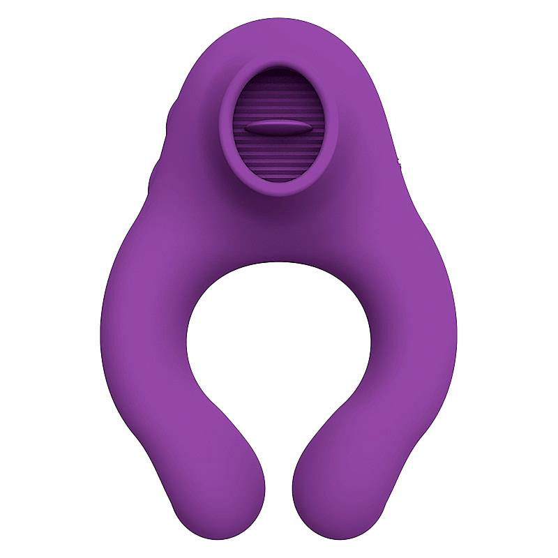 Fenda Anillo Vibrador con Lengua Estimulador y Control Remoto