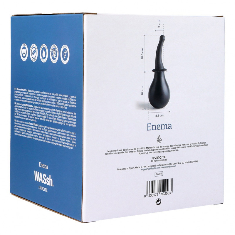 Enema Limpieza Anal Curva Negra 280 ml