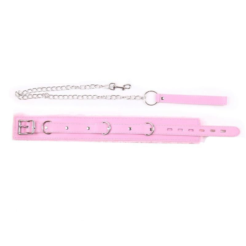 Collar con Correa Rosa