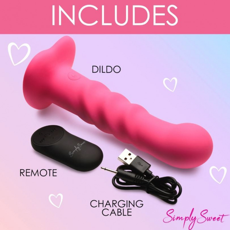 Vibrador Rosa Estriado con Mando