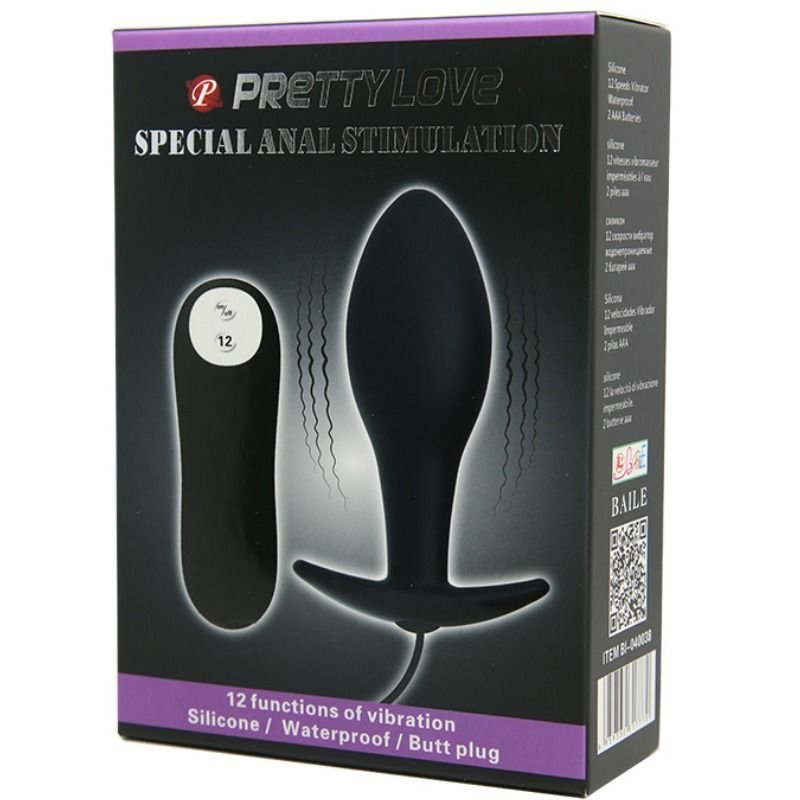 Plug Anal Silicona Forma Ancla 12 Modos Vibración Negro