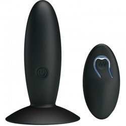 Bas rechargeables Plug Anal avec vibration et poignée noire